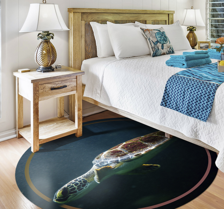 Svømming skilpadde dyr vinyl teppe - Tenstickers