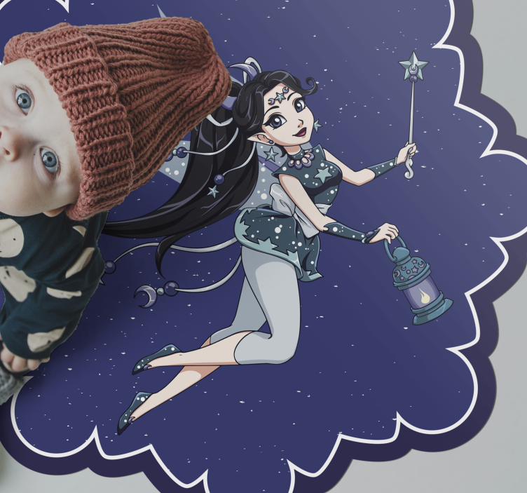 Tannfe med blå stav barn vinyl teppe - Tenstickers