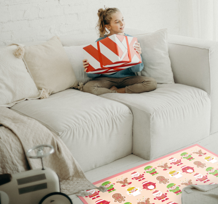 Tegneserie reinsdyr og alver jul vinylteppe - Tenstickers