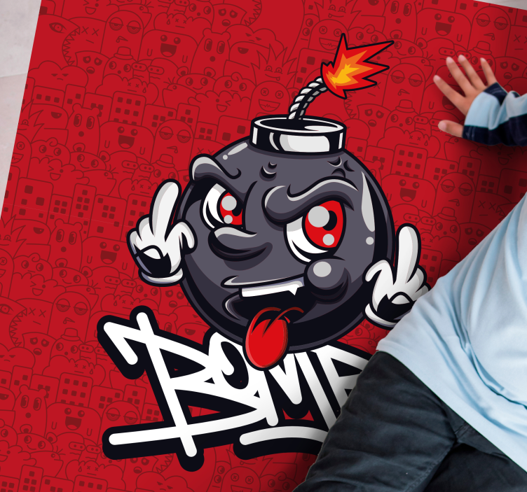 Tegneseriebombefigur vinyl teppe ungdom - Tenstickers