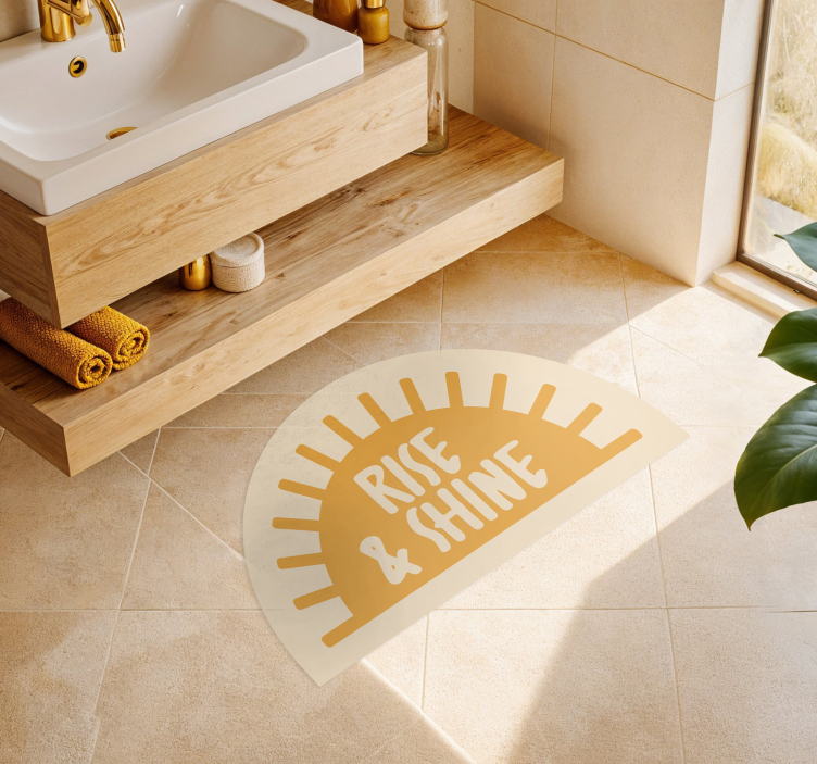 Tekst rise and shine bad vinyl teppe - Tenstickers