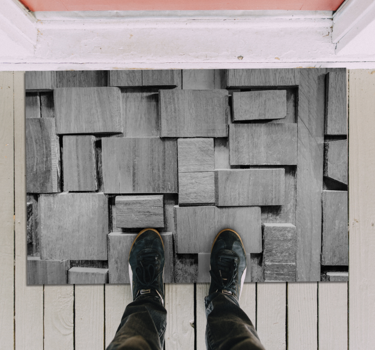 Teksturerte blokker vinyl teppe tre - Tenstickers