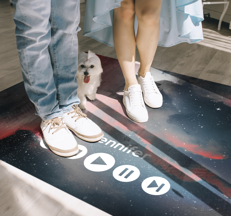 Tilpasset musikk i verdensrommet vinyl teppe ungdom - Tenstickers