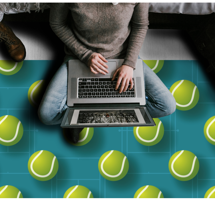 Tennisball mønster vinyl teppe soverom - Tenstickers