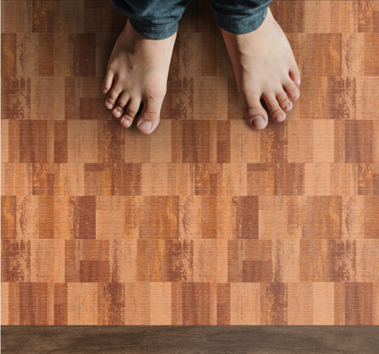 Terrakotta ruter mønster vinyl teppe geometrisk - Tenstickers