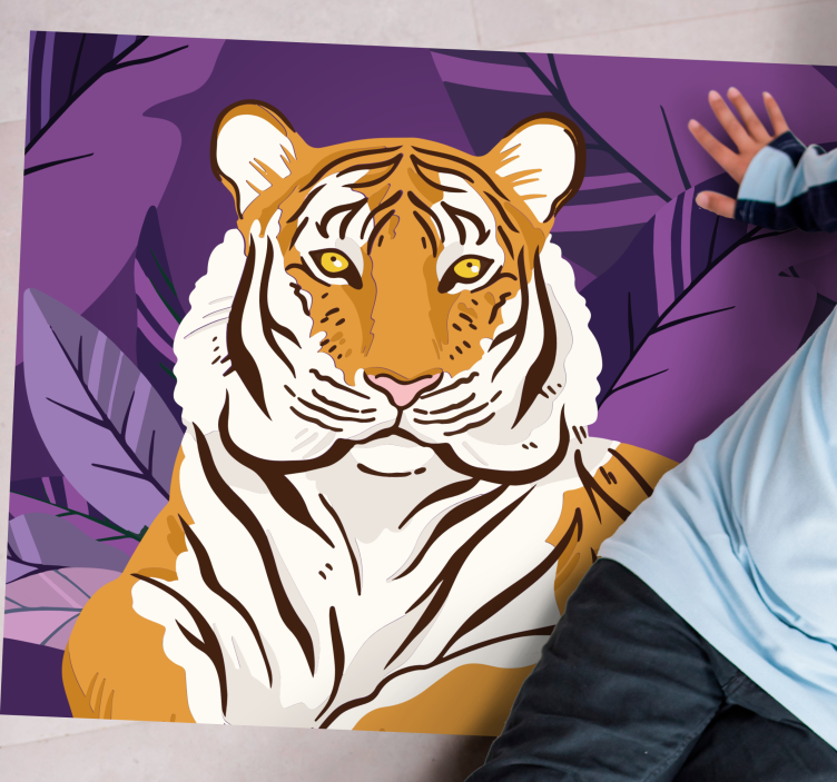 Tiger illustrasjon dyr vinylteppe - Tenstickers