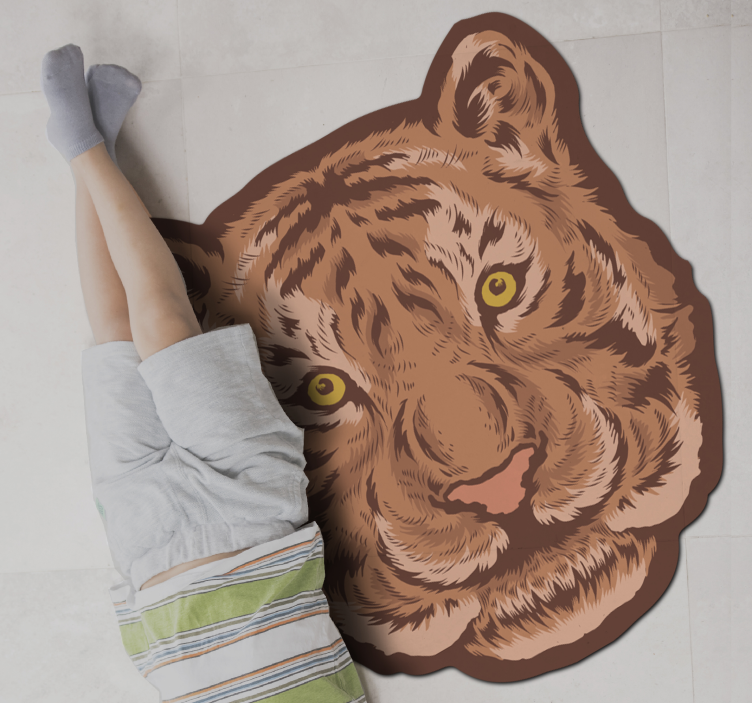 Tiger emblem animal vinyl teppe - Tenstickers