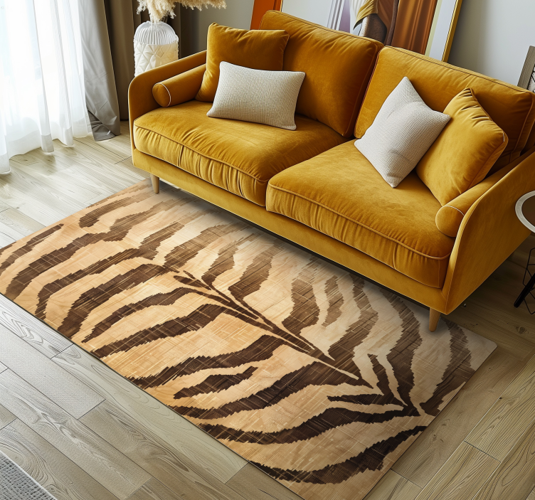Tigerstriper vinyl teppe beige - Tenstickers