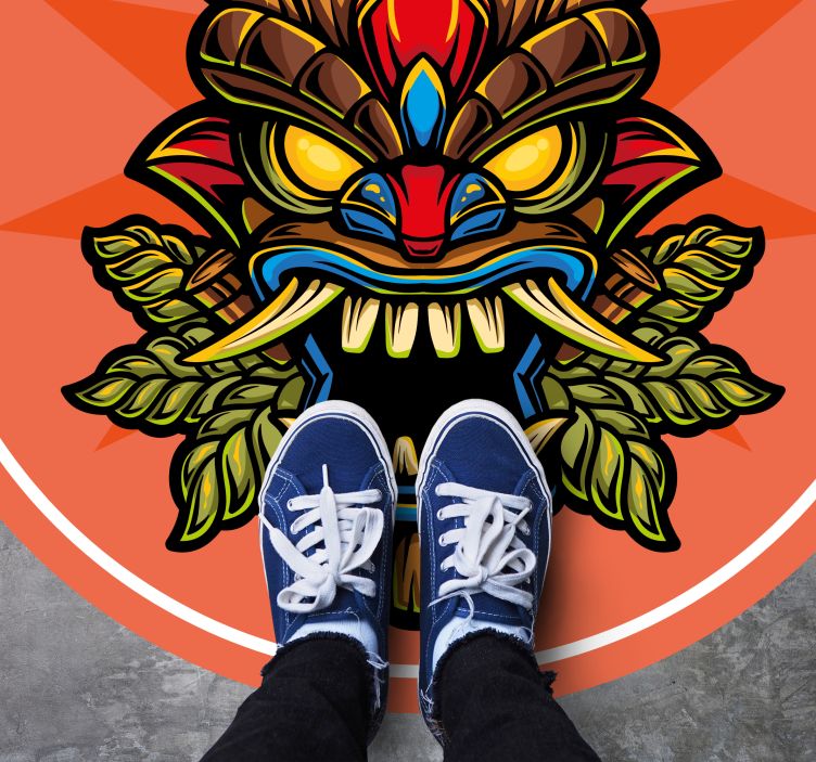 Tiki-maske vinyl teppe ungdom - Tenstickers