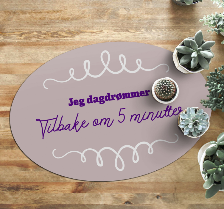 Tilbake i 5 minutter tekst tilpasset vinyl teppe - Tenstickers