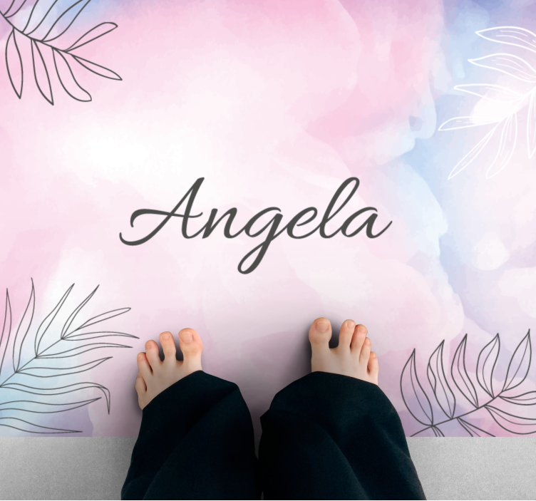 Blomster tilpasset navn vinyl teppe soverom - Tenstickers