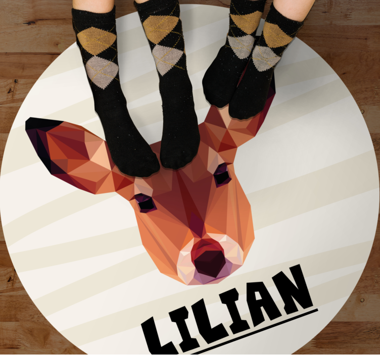 Tilpassbar hjort vinyl teppe med navn - Tenstickers