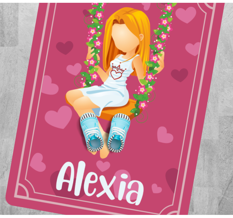 Gresshuske med navn vinyl teppe ungdom - Tenstickers