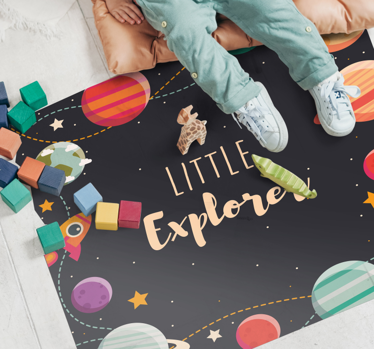 Tilpassede verdensrommet explorers barn vinylteppe - Tenstickers