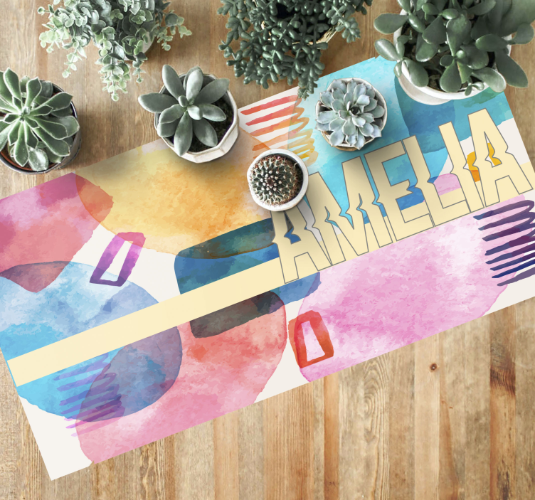 Tilpasset navn vinyl teppe med navn - Tenstickers