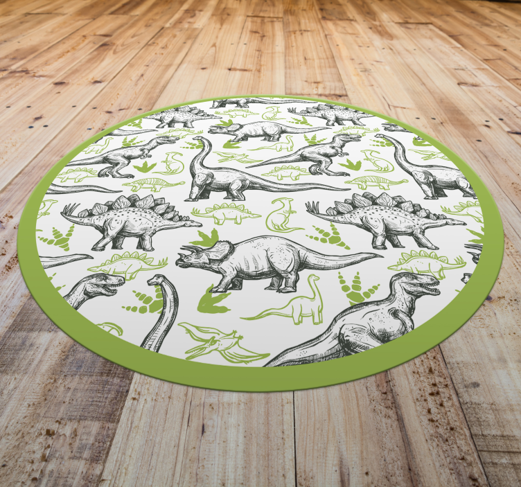 To farger, doodle, dinosaur, trykk, animal teppe - Tenstickers