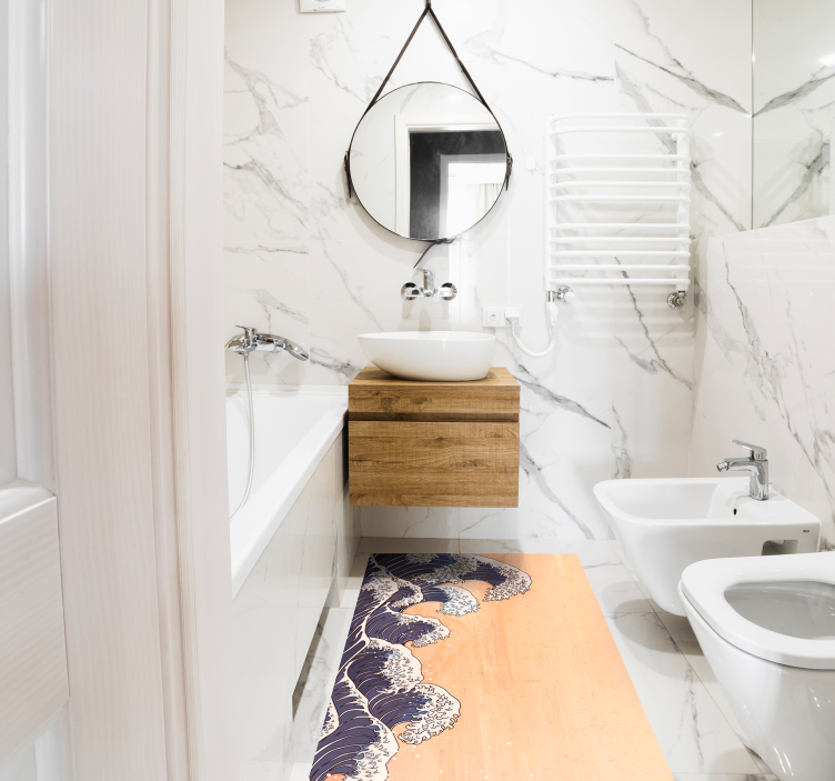 Tradisjonelt japansk bølge vinylteppe - Tenstickers