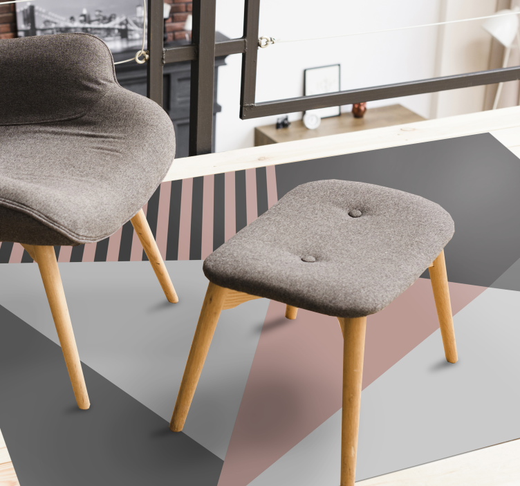 Trekantet geometrisk motiv vinyl teppe moderne - Tenstickers