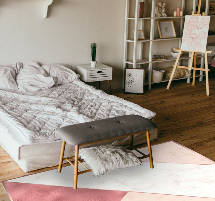 Trekantet marmor vinyl teppe soverom - Tenstickers