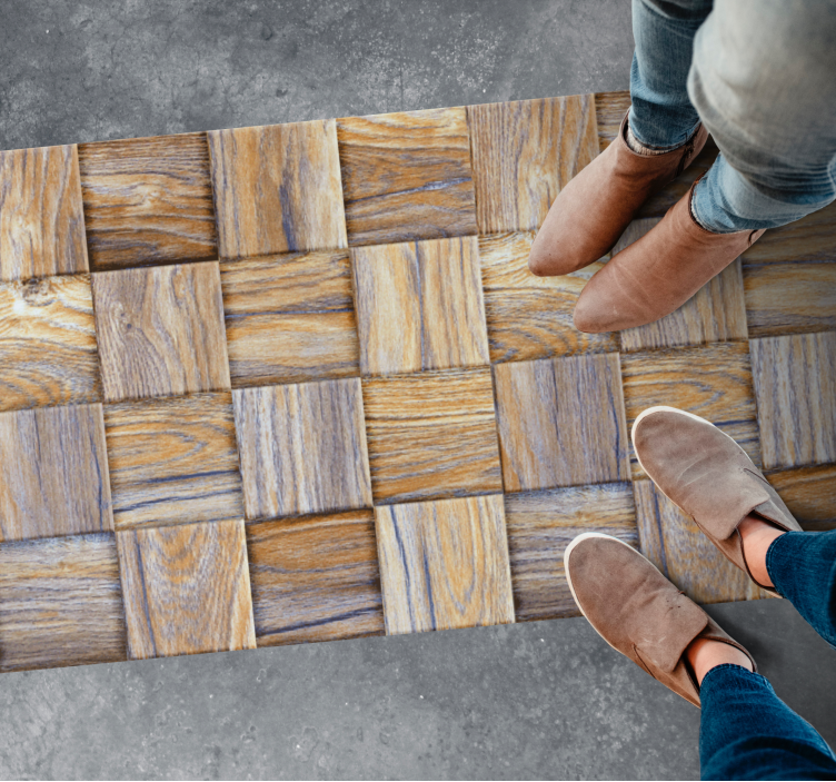 Blokkstil vinyl teppe tre - Tenstickers