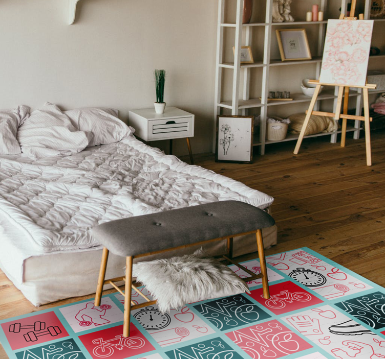 Treningsvekt moderne vinyl teppe - Tenstickers