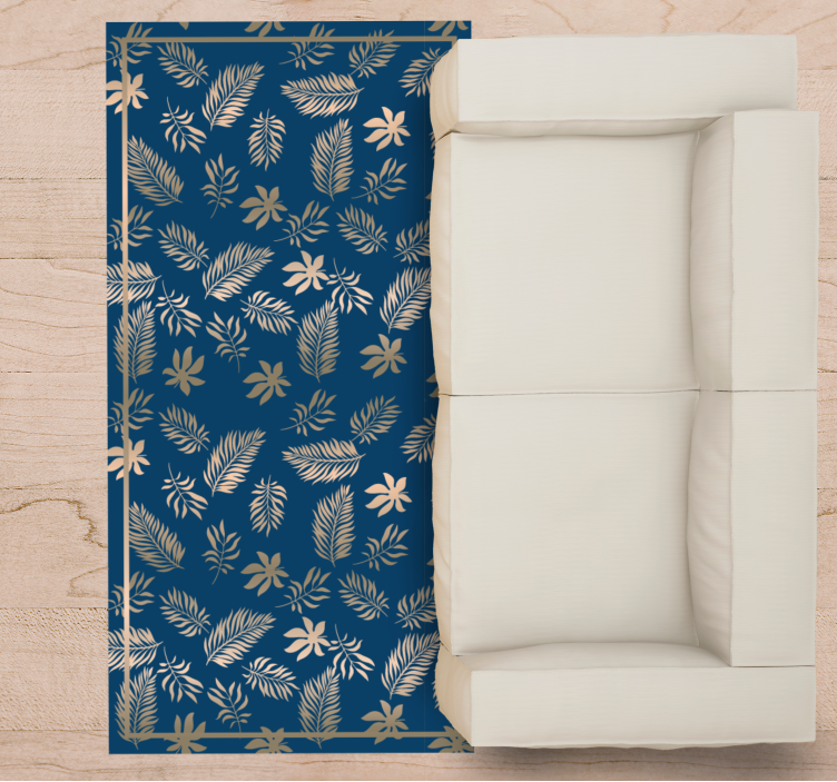 Tropisk bladmønster vinyl teppe blomster og planter - Tenstickers