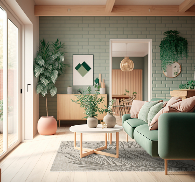 Tropisk stoffeffekt blomst vinyltepper - Tenstickers