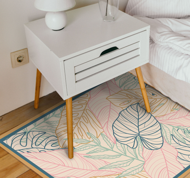 Tropiske bladmønstre vinyl teppe natur - Tenstickers