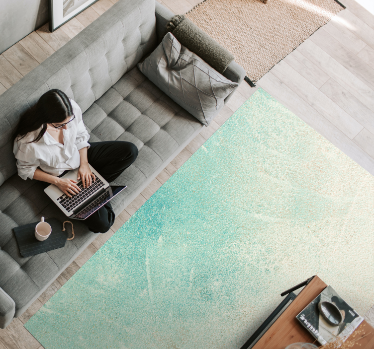 Herlig turkis stein vinylteppe - Tenstickers