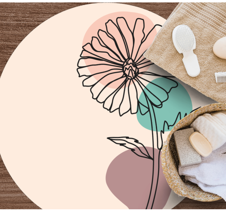 Tusenfryd blomst natur strek kunstdesign vinyl teppe blomster og  - Tenstickers