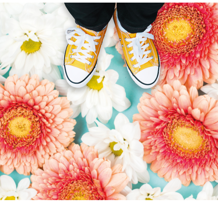 Tusenfryd blomster nærbilde blomster vinyl teppe - Tenstickers