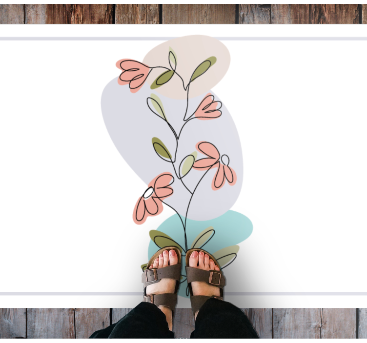 Minimalistiske tusenfryd blomster vinylteppe - Tenstickers