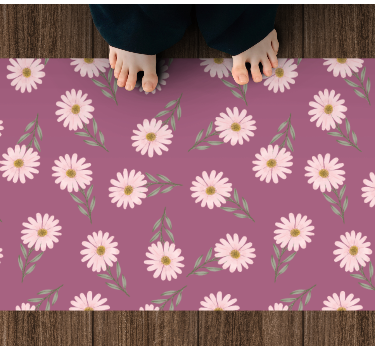 Tusenfrydsett vinyl teppe blomster og planter - Tenstickers