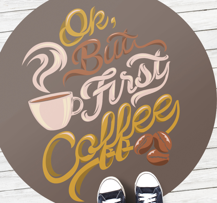 Typografi med kaffetema vinyl teppe sagn og tekster - Tenstickers