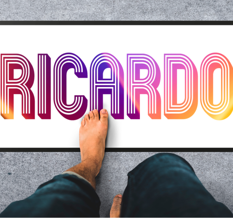 Ufokusert skinnende omrissnavn vinyl teppe med navn - Tenstickers