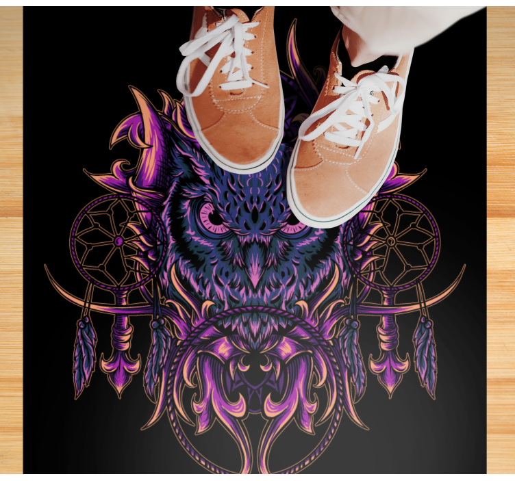 Ugle drømmefanger kunst vinyl teppe dyr - Tenstickers