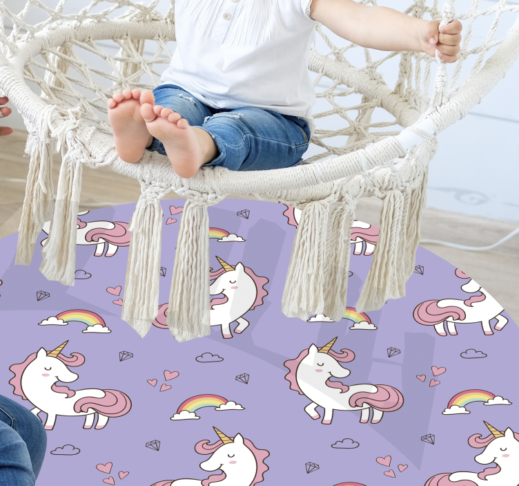 Unicorn mønster barn vinyl teppe - Tenstickers