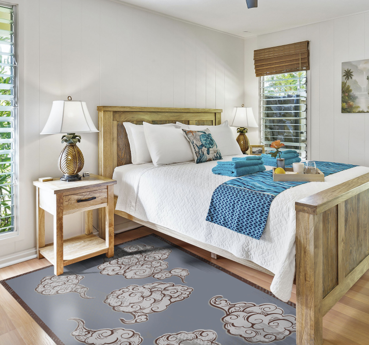 Utsmykkede skymotiver vinyl teppe soverom - Tenstickers