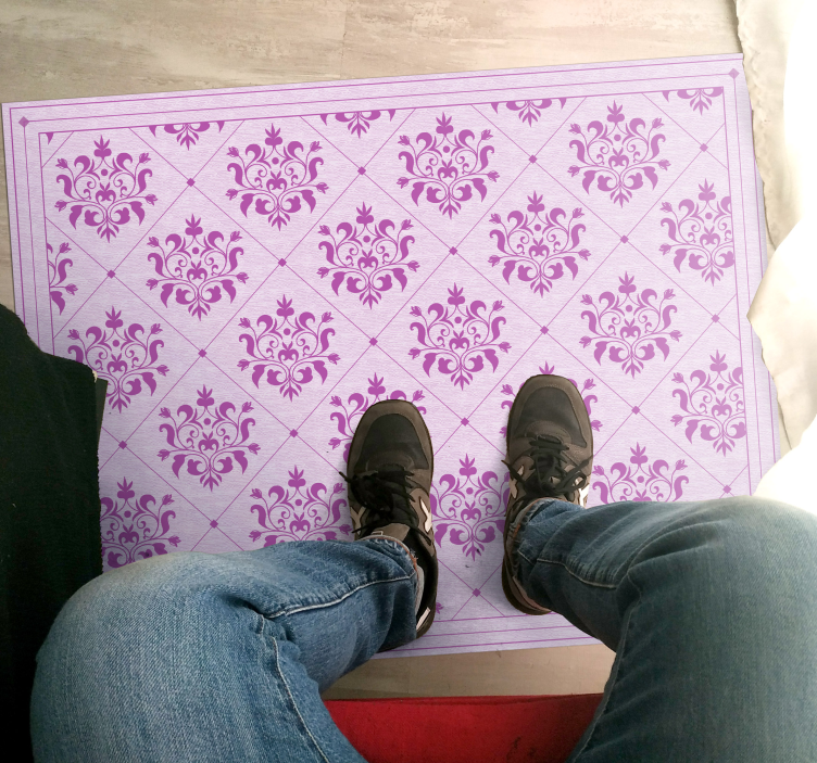 Utsmykket damaskmønster vinyl teppe vintage - Tenstickers