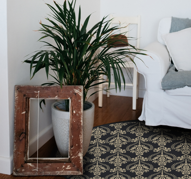 Utsmykket mønsteroverlegg vinyl teppe vintage - Tenstickers