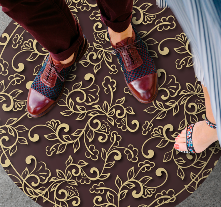 Utsmykket virvelmønster vinyl teppe vintage - Tenstickers