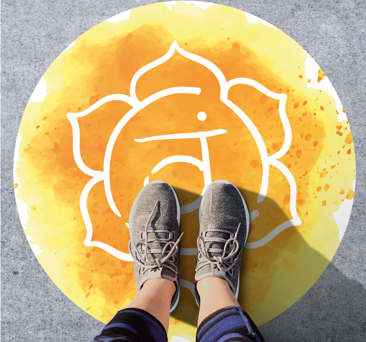 Vakker sakral chakra symbol vinyl teppe moderne - Tenstickers