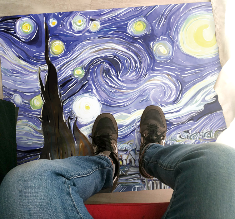 Van gogh's sky with stars vintage teppe - Tenstickers