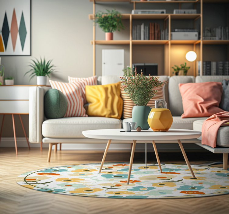 Vannmaling blomster natur vinyl teppe - Tenstickers