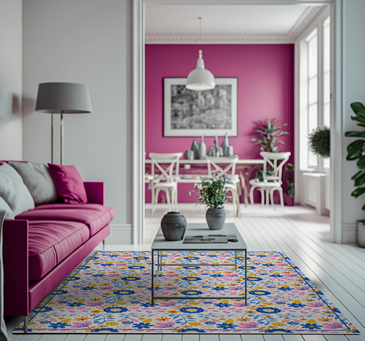 Vårens blomster natur vinyl teppe - Tenstickers