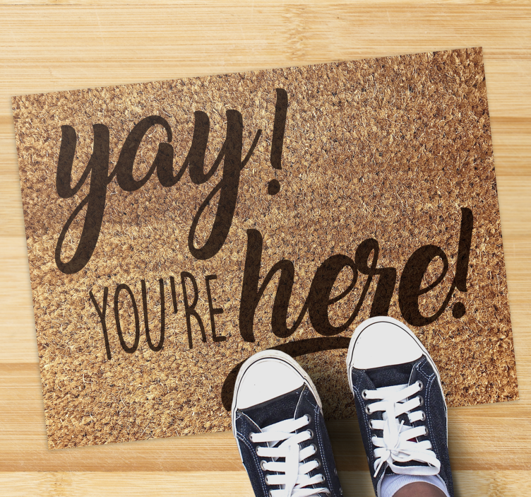 Varm velkomstfrase vinyl teppe mottak - Tenstickers