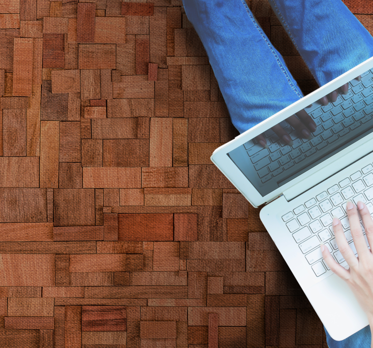 Varmt blokkmønster vinyl teppe tre - Tenstickers