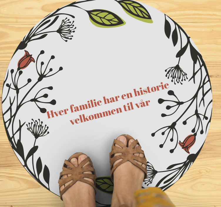 Velkommen til vår familiehistorie vinyl teppe - Tenstickers