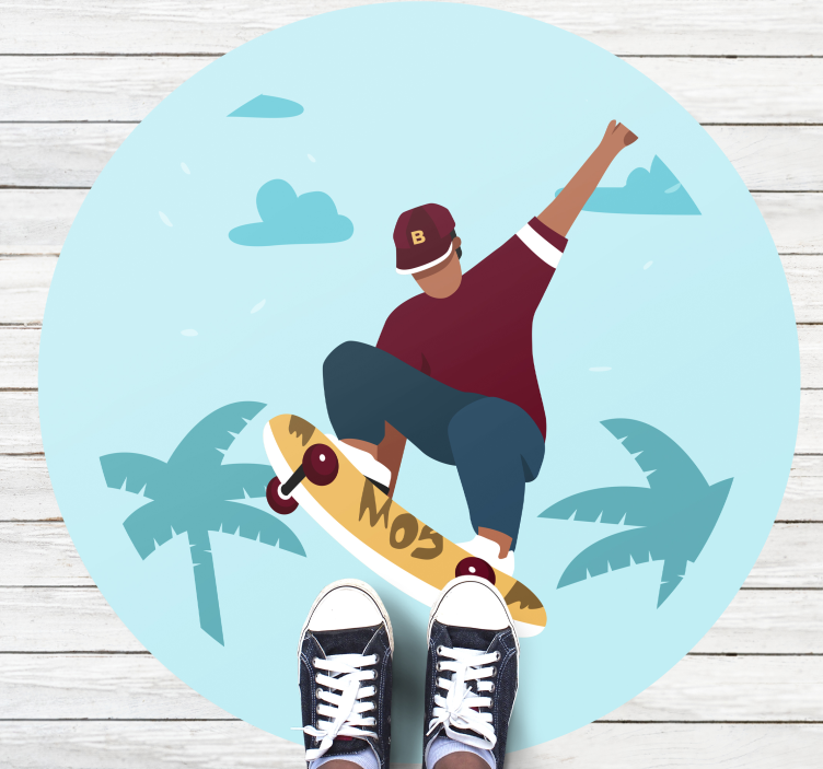 Vendt skateboard tenårings vinyl teppe - Tenstickers