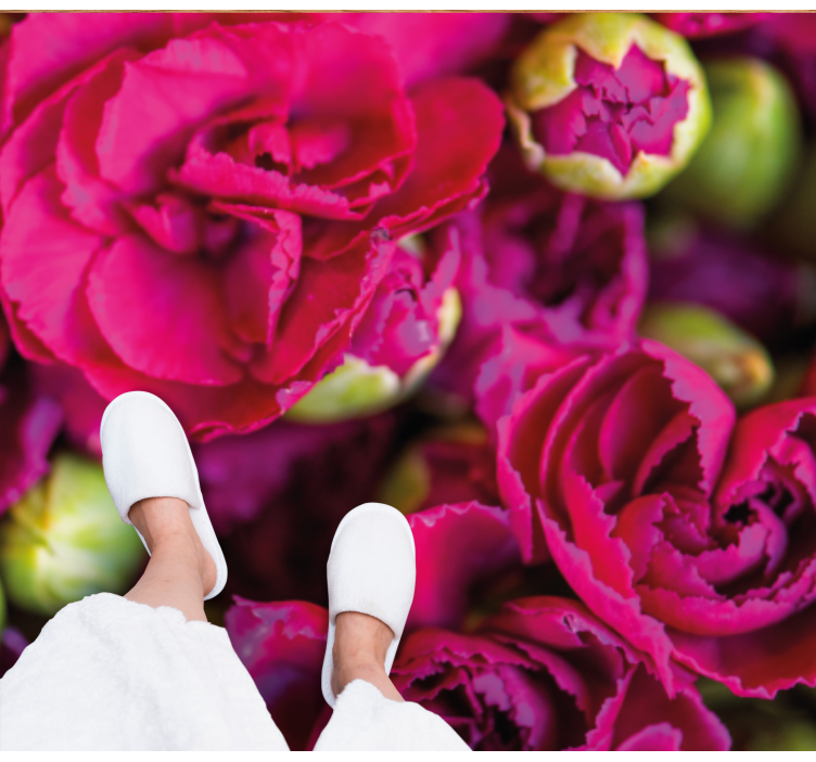 Vibrante blomster i vinyl teppe blomster og planter - Tenstickers